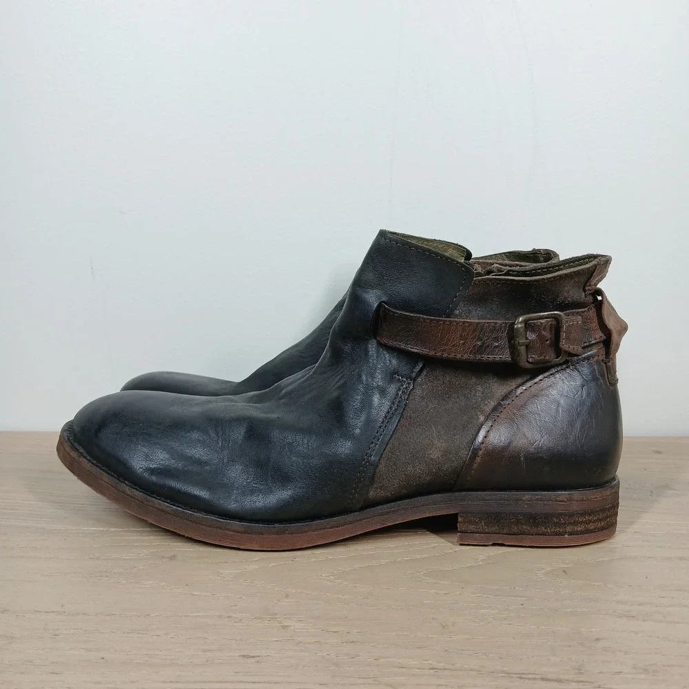 Coxx Borba McArter Boots Mens 12 Black Leather Ankle Moto Casual